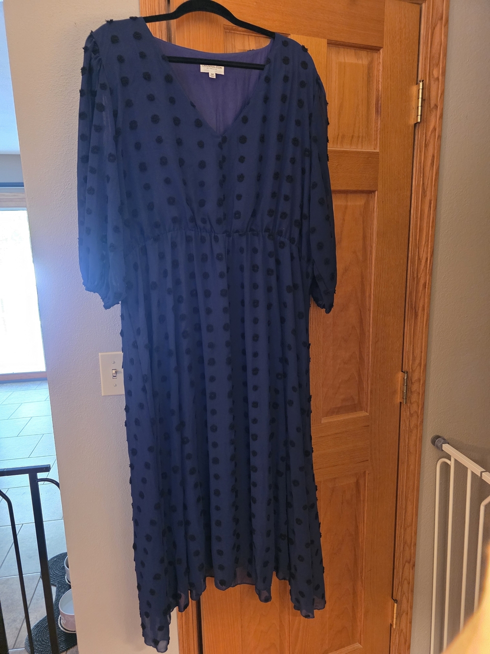 NWOT Chich Soul Navy Polka Dot Midi Dress